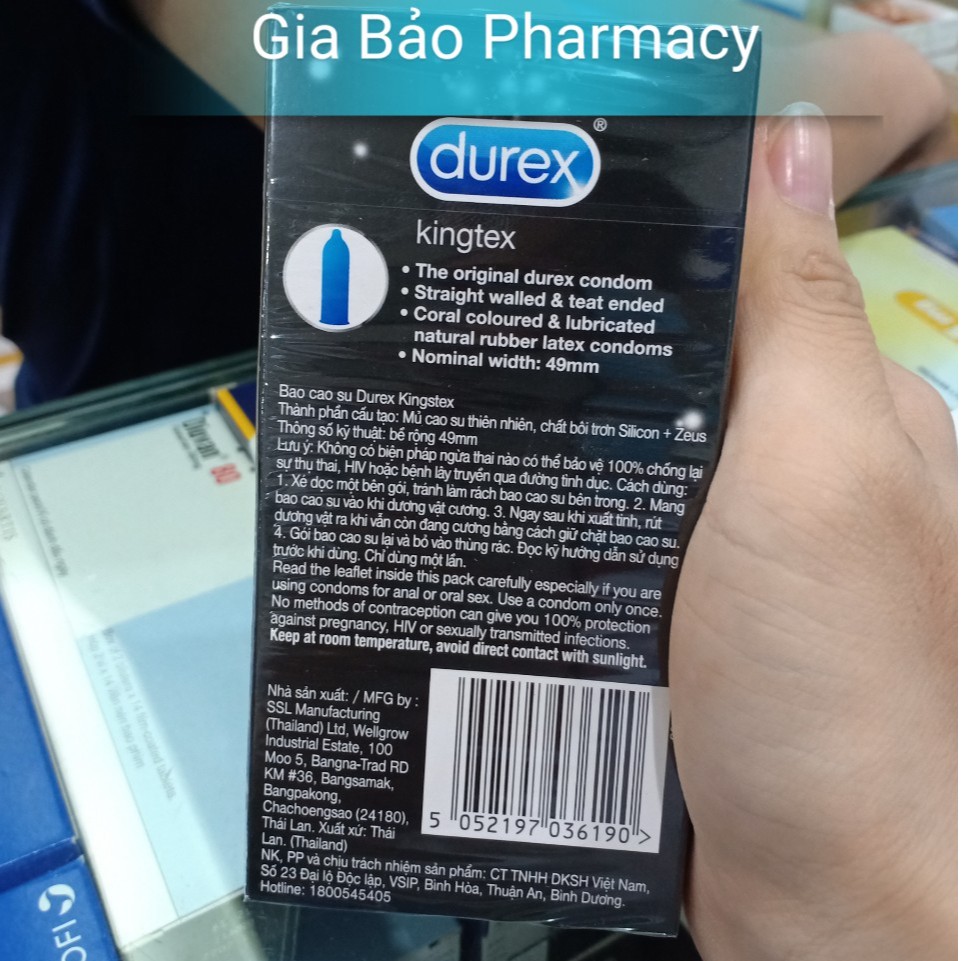 Bao cao su chính hãng DUREX KINGTEX 12chiếc