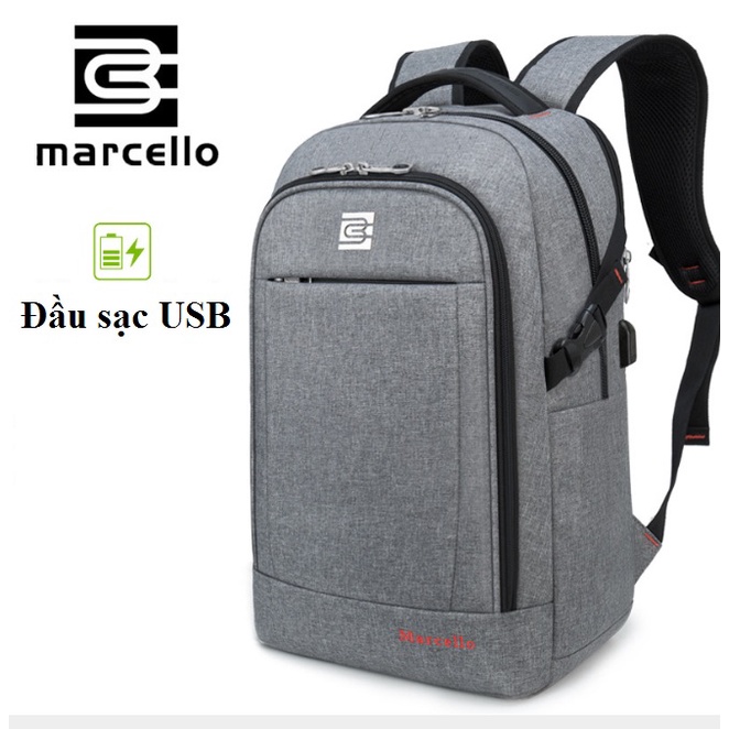 Ba lô nam đựng laptop Marcelo có USB cắm sạc điện thoại