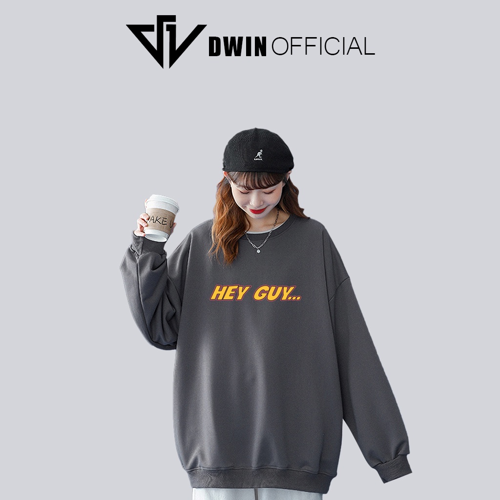 Áo Sweater Nỉ In Hình Heyguy Unisex DWIN Basic Nam Nữ Form Rộng Oversize Local Brand SP00118