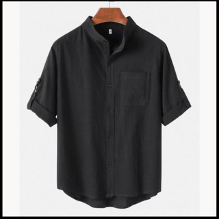Áo sơ mi nam đũi nhật cổ trụ 556