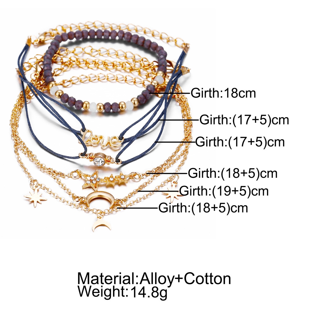 Bộ 6 vòng đeo tay kiểu dáng thời trang phong cách boho dành cho nữ