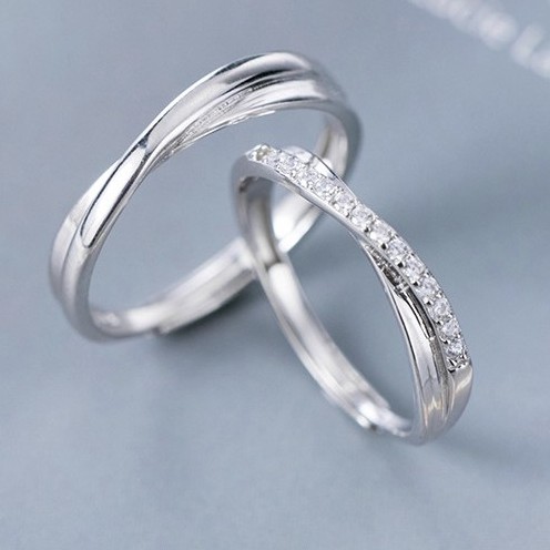 [Freesize] Nhẫn Đôi Nam/ Nữ Bạc 925 Cao Cấp ERASHOP 000876 - Thiết Kế Đơn Giản (mẫu 2) Tinh Tế, Sang Trọng Siêu Rẻ Đẹp