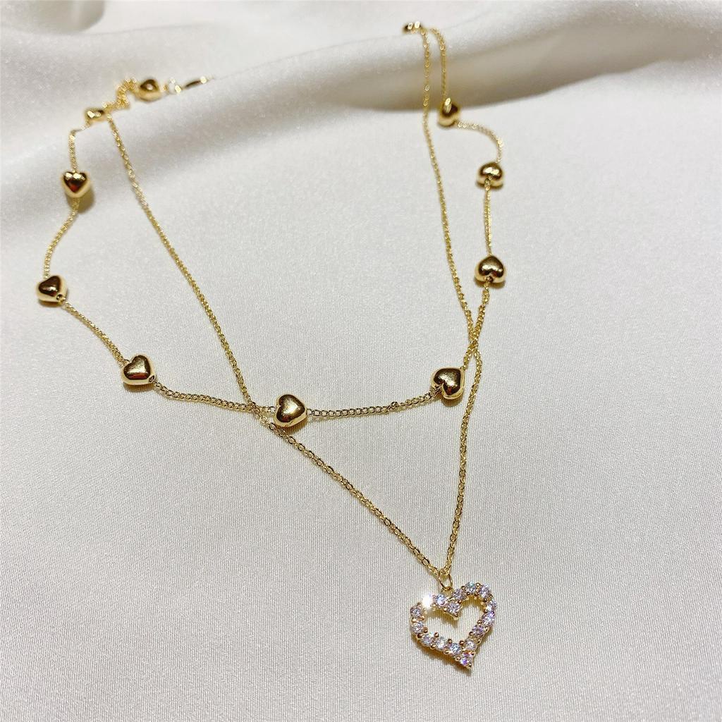 Dây Chuyền Mạ Vàng 14k Nhiều Lớp Kiểu Hàn Quốc Cho Nữ
