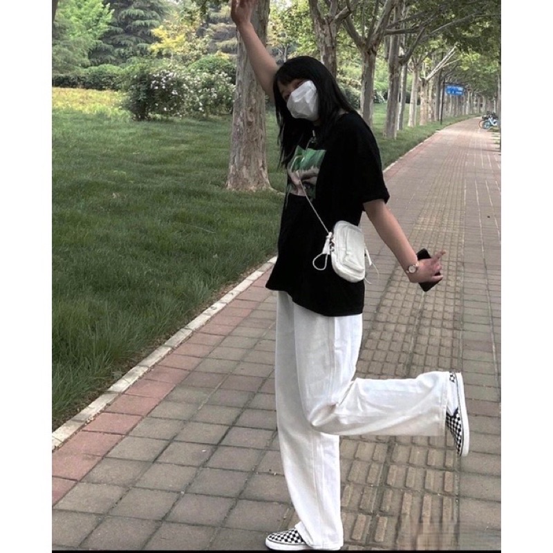 Set bộ in hình Billie Eilis.h áo phông đen quần trắng cá tính năng động Nhungkudostore