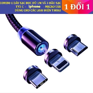 [ SIÊU PHẨM ] SẠC NAM CHÂM THÔNG MINH - CHỐNG VƯỚNG TAY XOAY 360º - 3 ĐẦU