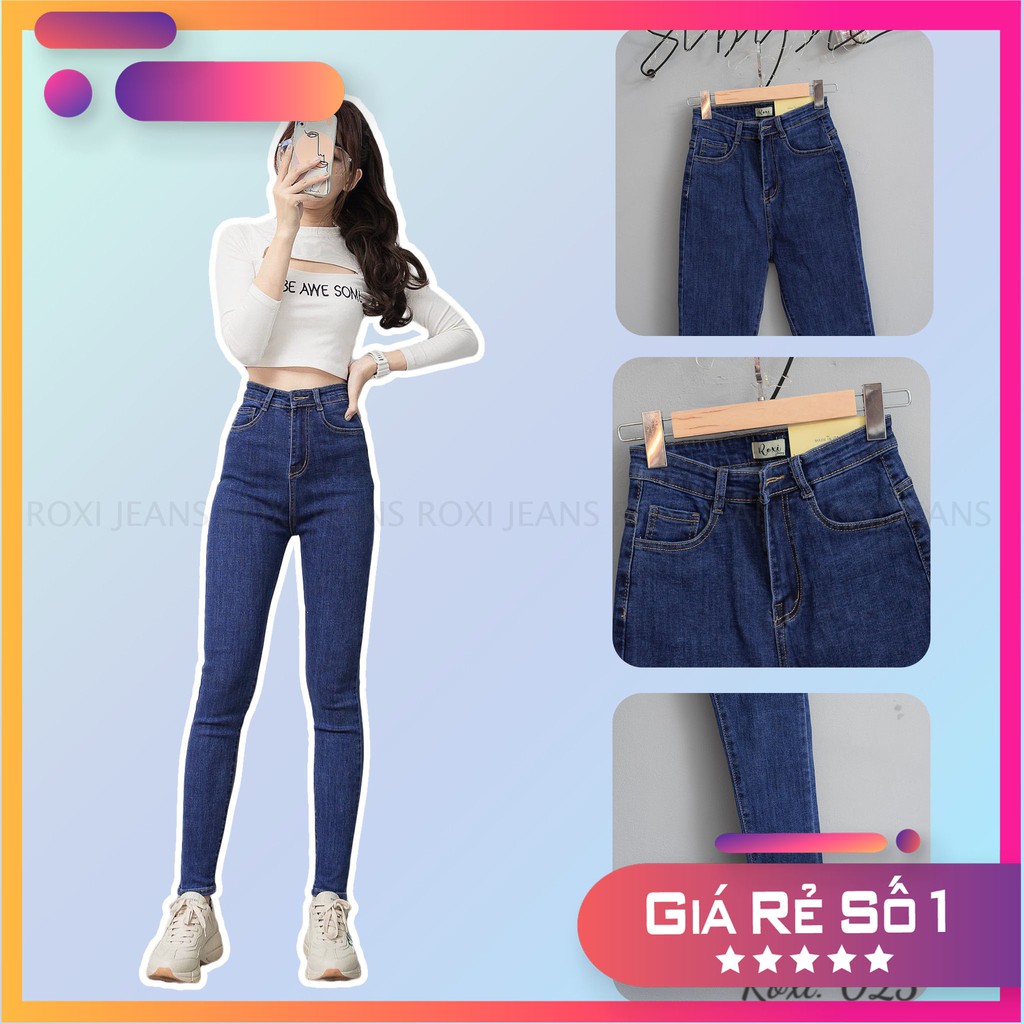 Quần Jean Co Giãn Lưng Cao, Quần Dài Nữ Dáng Ôm Trơn Cuốn Lai | BigBuy360 - bigbuy360.vn