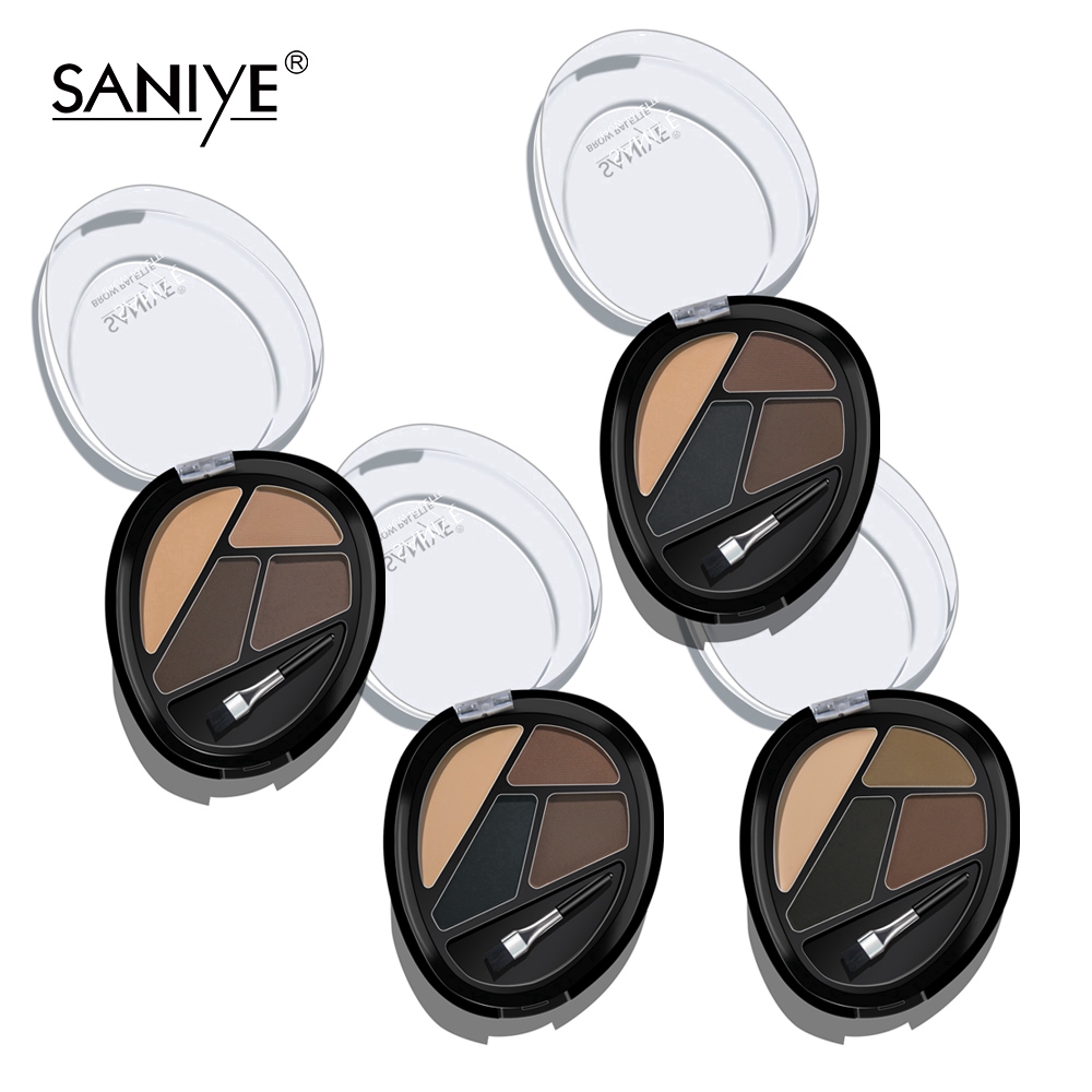 [Hàng mới về] Bảng phấn kẻ mày Saniye 4 màu 3D thời trang chuyên nghiệp kèm cọ tiện dụng E0492 | BigBuy360 - bigbuy360.vn