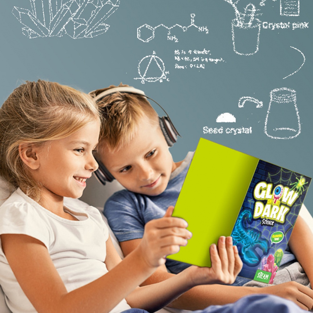 Bộ đồ chơi slime thí nghiệm khoa học với 3 hình động vật phát sáng trong bóng tối