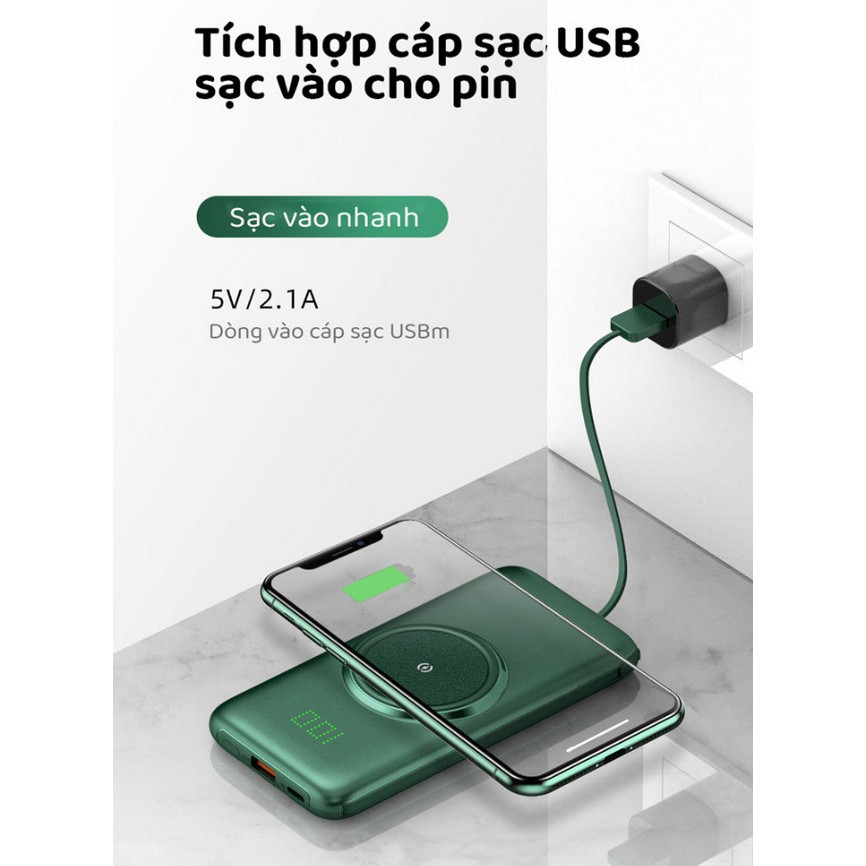 Pin dự phòng không dây tích hợp cáp sạc P1 GreenPower 20.000mAh - Home and Garden