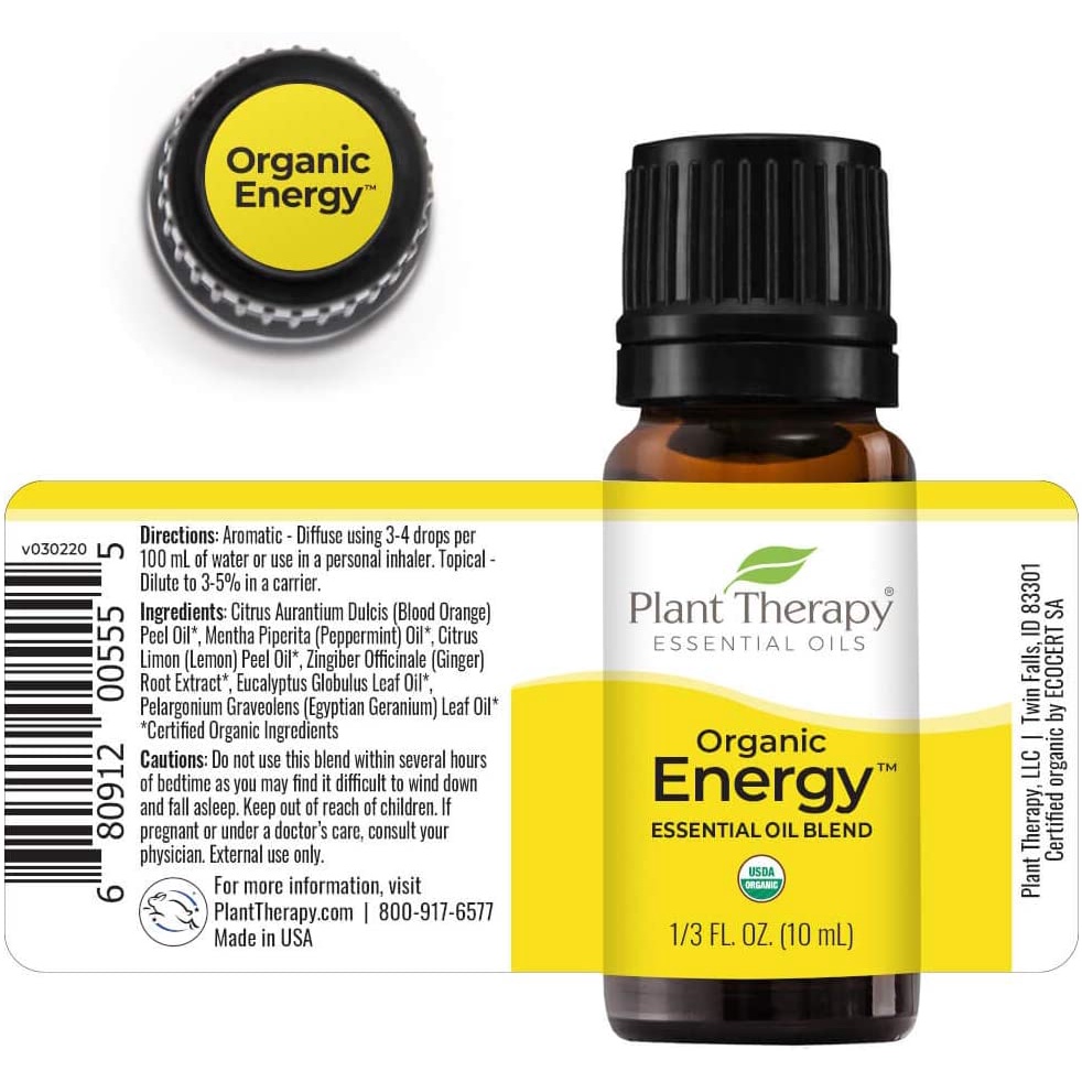 Plant Therapy - Tinh dầu hữu cơ Energy giúp nạp năng lượng - USDA organic essential oil blend synergy 10mL