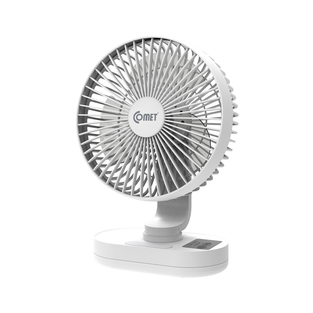 Quạt sạc đa năng Comet CRF1406 có đèn Led, pin Lithium 2 viên x 1500 mAh - Hàng chính hãng - BH 12 Tháng