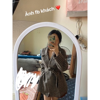 (ORDER) ÁO DẠ KẺ THẮT NƠ KÈM ẢNH THẬT