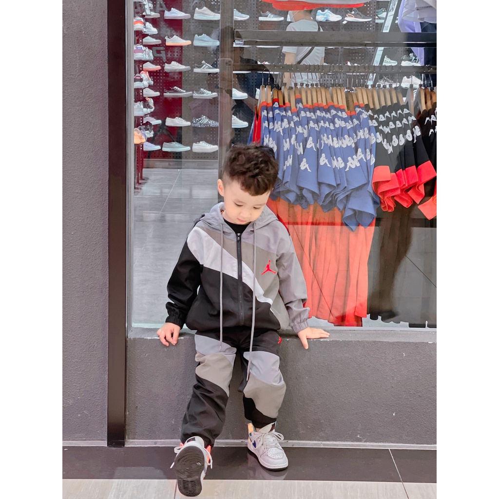 (HÀNG XUẤT XỊN) Gió Kid J0RDAN Hàng nét gió dày đẹp đanh mịn, có mũ, Size 90-150 (10-40kg) Bé gái &amp; Bé trai