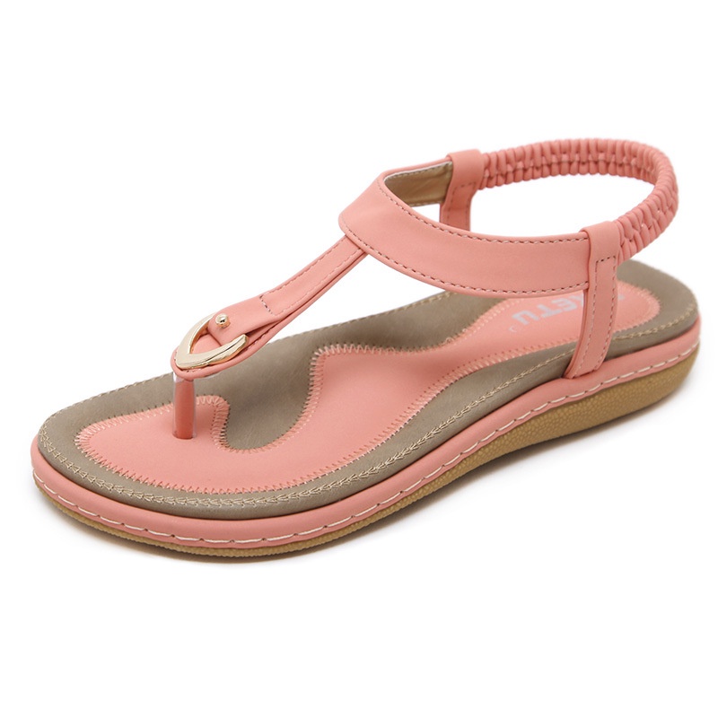 Giày Sandal Mùa Hè 2022 Đế Phẳng Thêu Họa Tiết Phong Cách Mới Cho Nữ