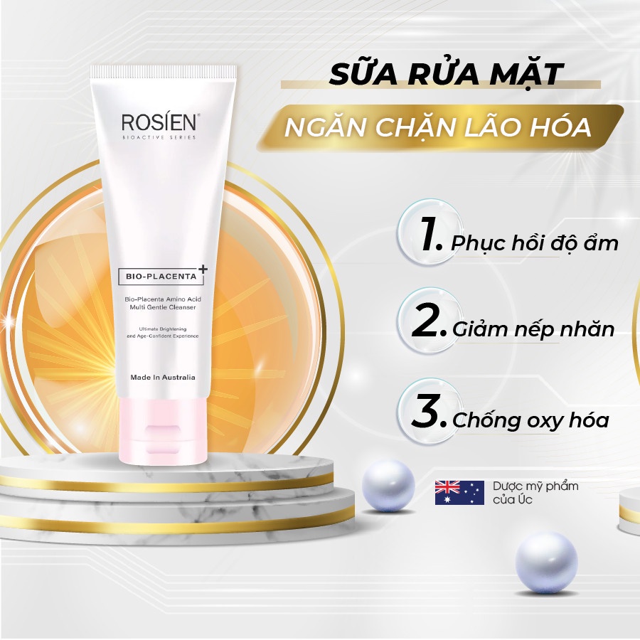 Sữa rửa mặt chống lão hoá - Rosien Bio Placenta Amino Acid Multi Gentle Cleanser 120ml