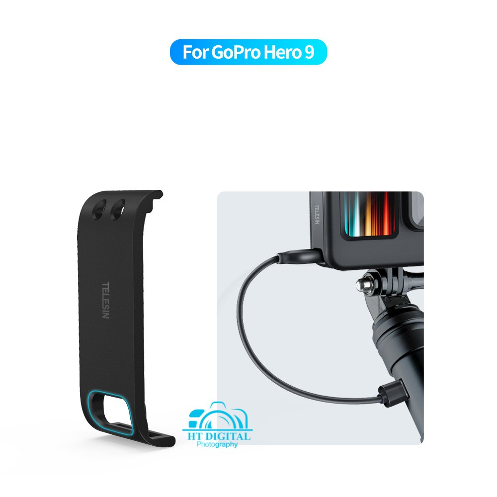 Nắp Đậy Pin GoPro 9 10 có Cổng Sạc Telesin - Camera Case Battery GoPro Hero 9