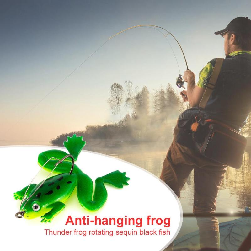 Bộ 3 Mồi Câu Cá Giả Hình Ếch 3d Bằng Silicon Mềm Có Thể Xoay Được
