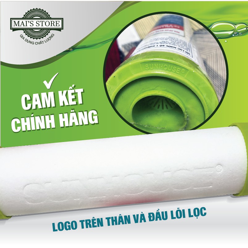 Lõi lọc thô số 1 chính hãng Sunhouse, lõi lọc 10 inch cho máy lọc nước RO