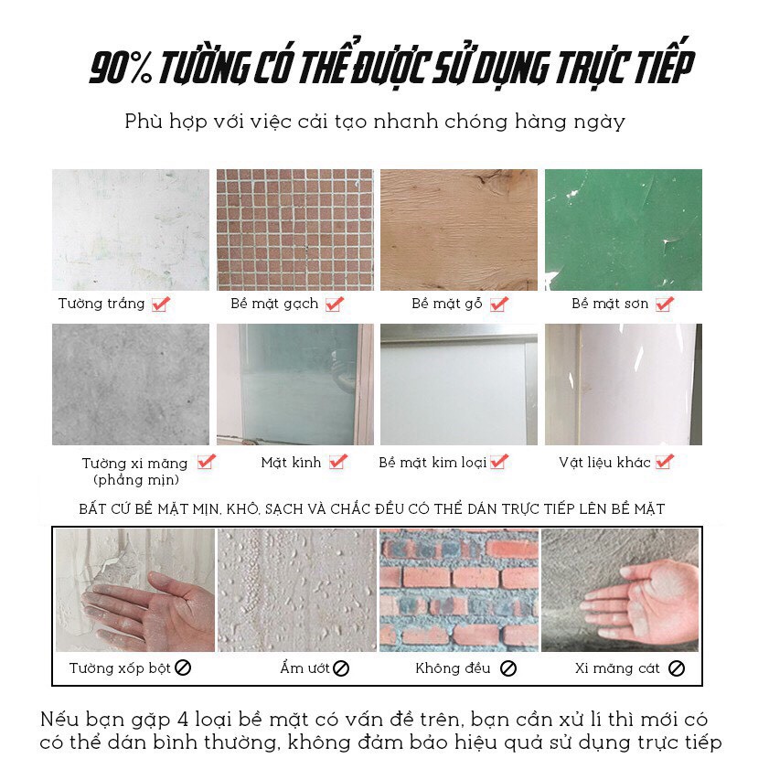 Xốp Dán Tường 3D Khổ 70x77CM Chống Ẩm Giá Rẻ, Mặt Sau Có Sẵn Keo
