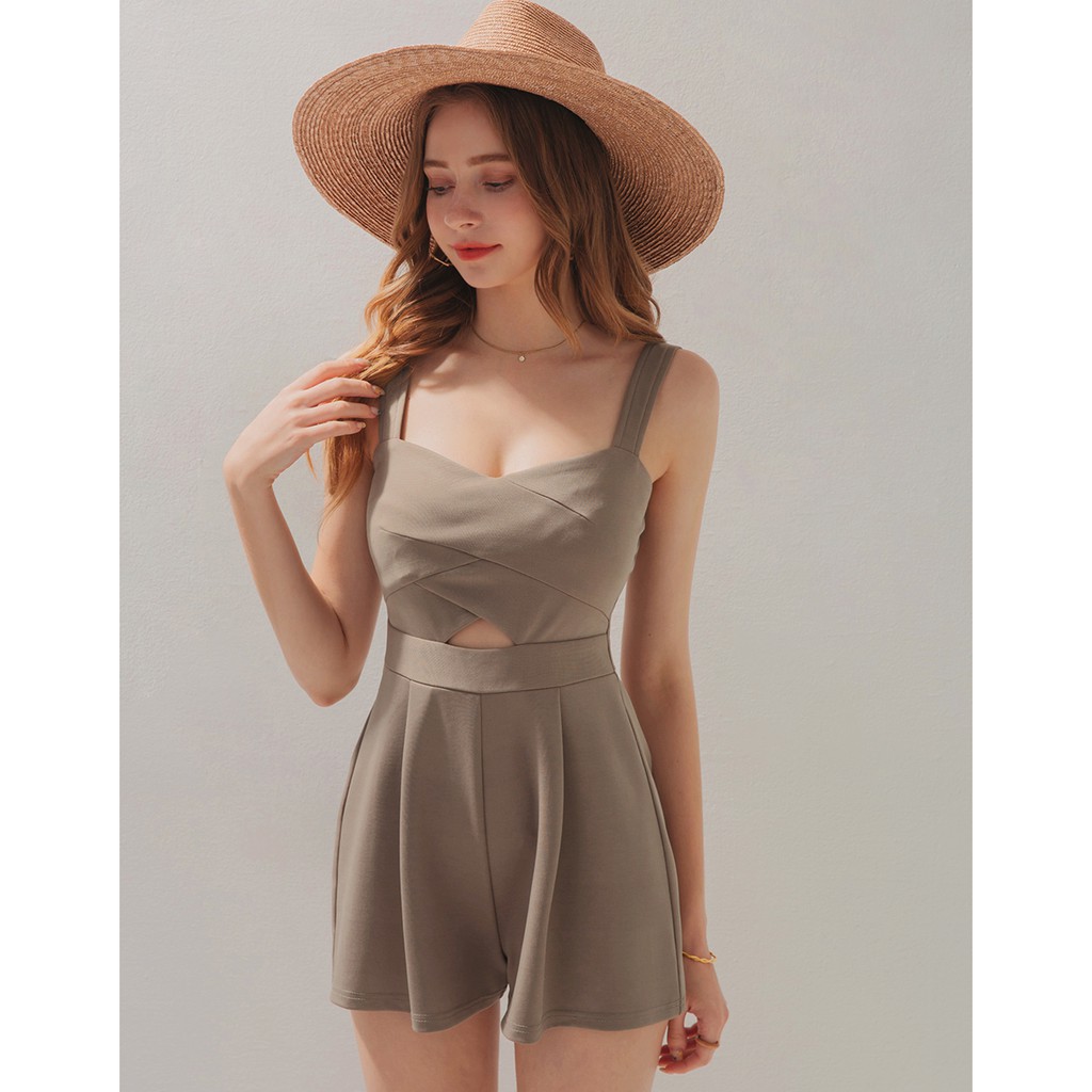 Jumpsuit ngắn 2 dây cut out eo nữ Air Space 2110111001