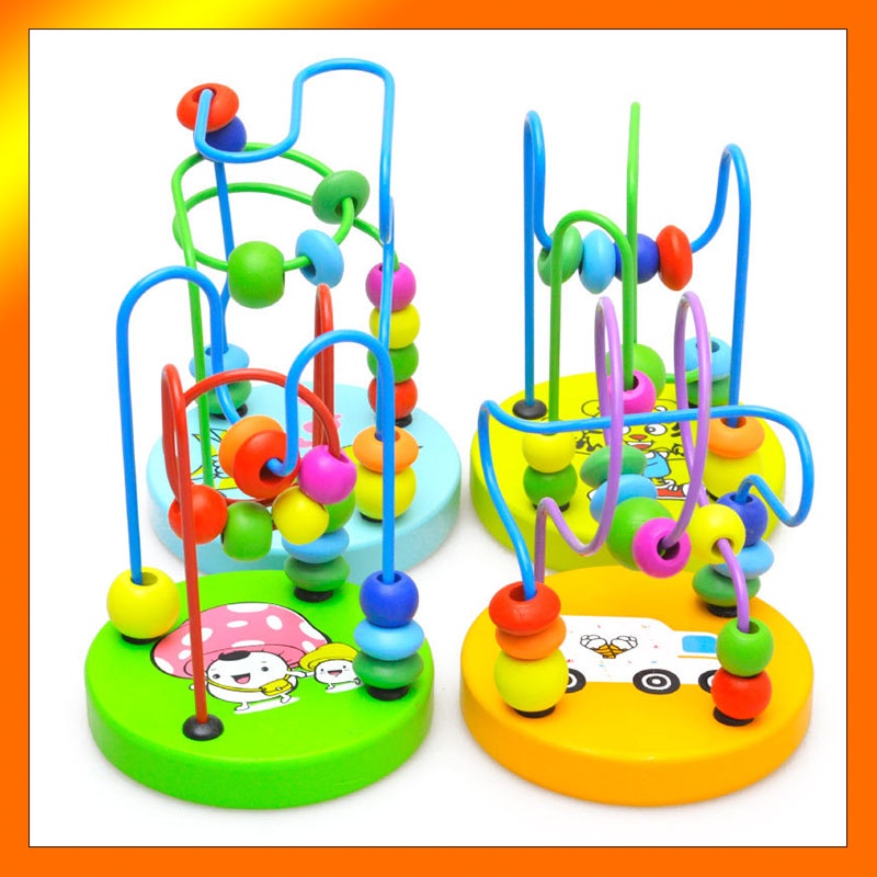 Đồ Chơi Xếp Hình Hạt Gỗ Mini Giáo Dục Sớm Cho Bé