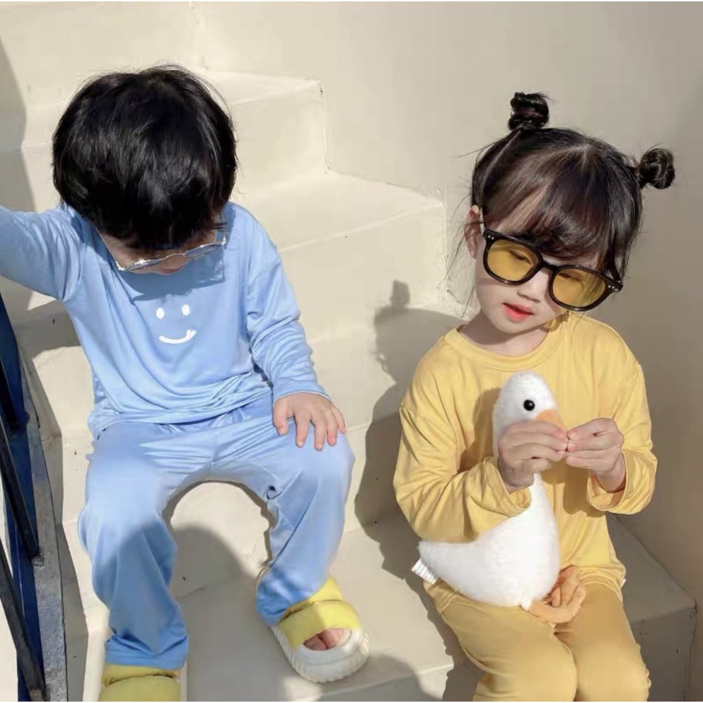 Bộ Quần Áo Trẻ Em Dài Tay Minky Mom Funny Cao Cấp Cho Bé Chất Thun Lạnh Mềm Mịn Thoáng Mát Size 6-19kg