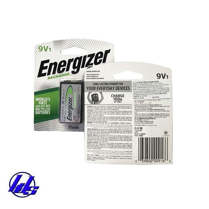 Pin sạc 9V vuông Energizer NH 22N 8.4V – 6HR61 | 175mAh