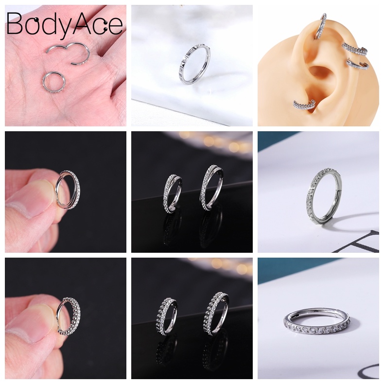 1 Khuyên Tai Cánh Bướm Đính Đá Pha Lê 8/10mm