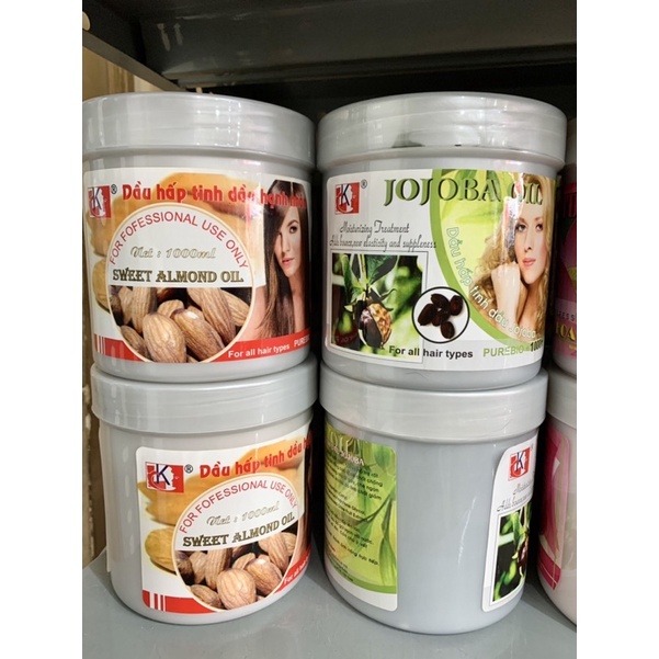 HẤP DẦU LK HOA SEN - BẠC HÀ - HẠNH NHÂN - JOJOBA - BƠ - MẬT ONG - HOA LAN DƯỠNG TÓC SUÔN MỀM BÓNG MƯỢT 1000ML