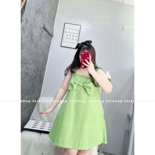 ĐẦM 2 DÂY KAKI NƠ TO [ TNT SHOP BIGSIZE 60kg 90kg ]