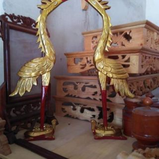 Hạc thờ gỗ mít ta cao 61