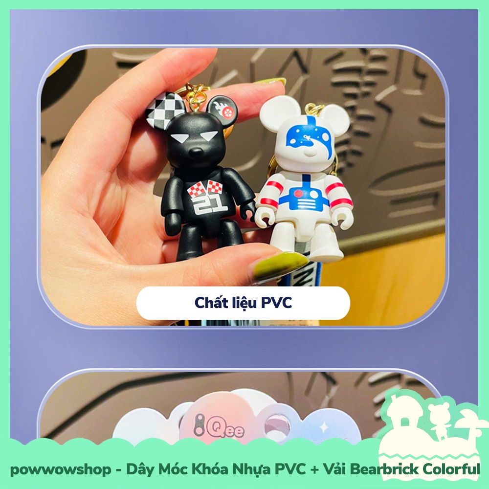 [Sẵn VN - Hỏa Tốc] Dây Móc Khóa Nhựa PVC + Vải Mẫu Bearbrick Character Field