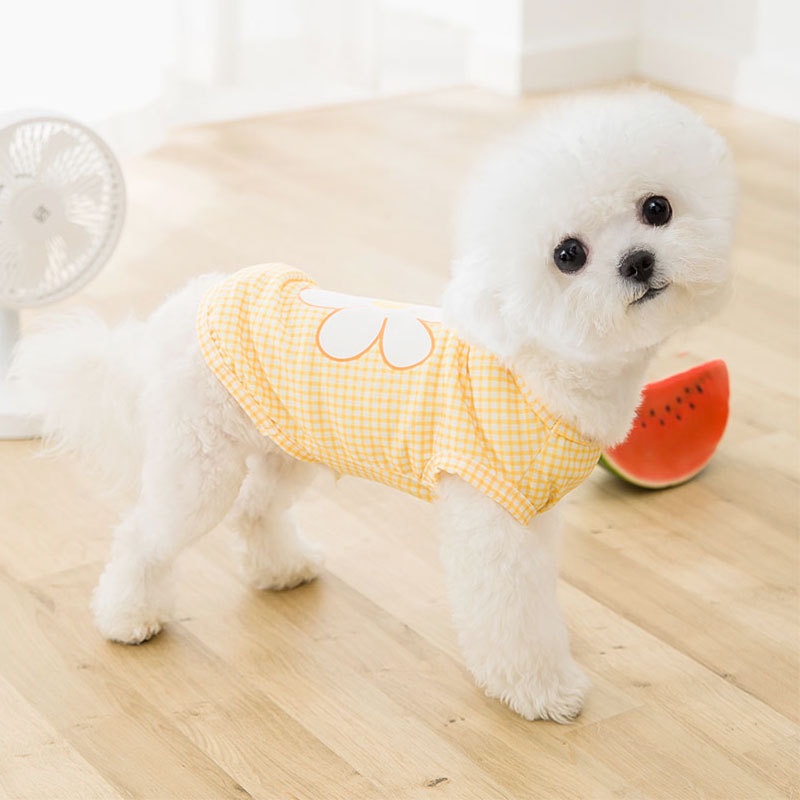&lt;cutepethome&gt;Áo Không Tay In Hoa Nhỏ Phong Cách Hàn Quốc Mùa Hè Xuân Hè Hàng Mới Dành Cho Thú Cưng