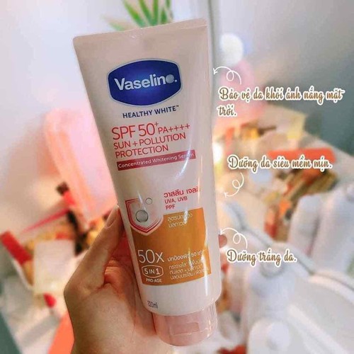 Sữa dưỡng thể vaseline, kem body trắng da 3 tác động SPF50 320ml chính hãng  Cosmetic999