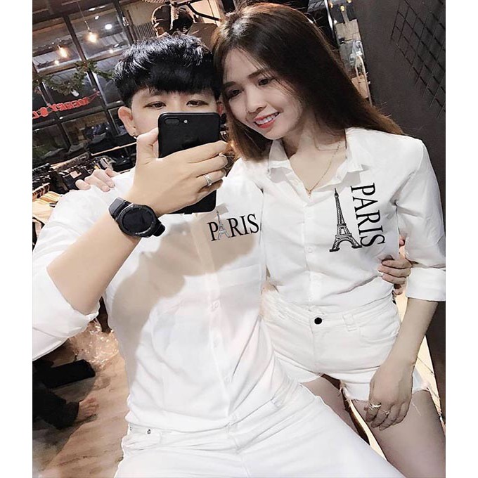 Áo sơ mi nam nữ in paris