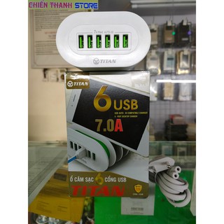Ổ cắm thông minh đa năng titan 6 cổng usb - cd02 _gồm 6 khe dựng điện thoại tiện dụng