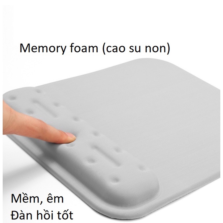 Kê tay bàn phím đệm kê cổ tay bằng cao su non memory foam kiêm bàn di chuột mouse pad Vu Studio (cao su non)