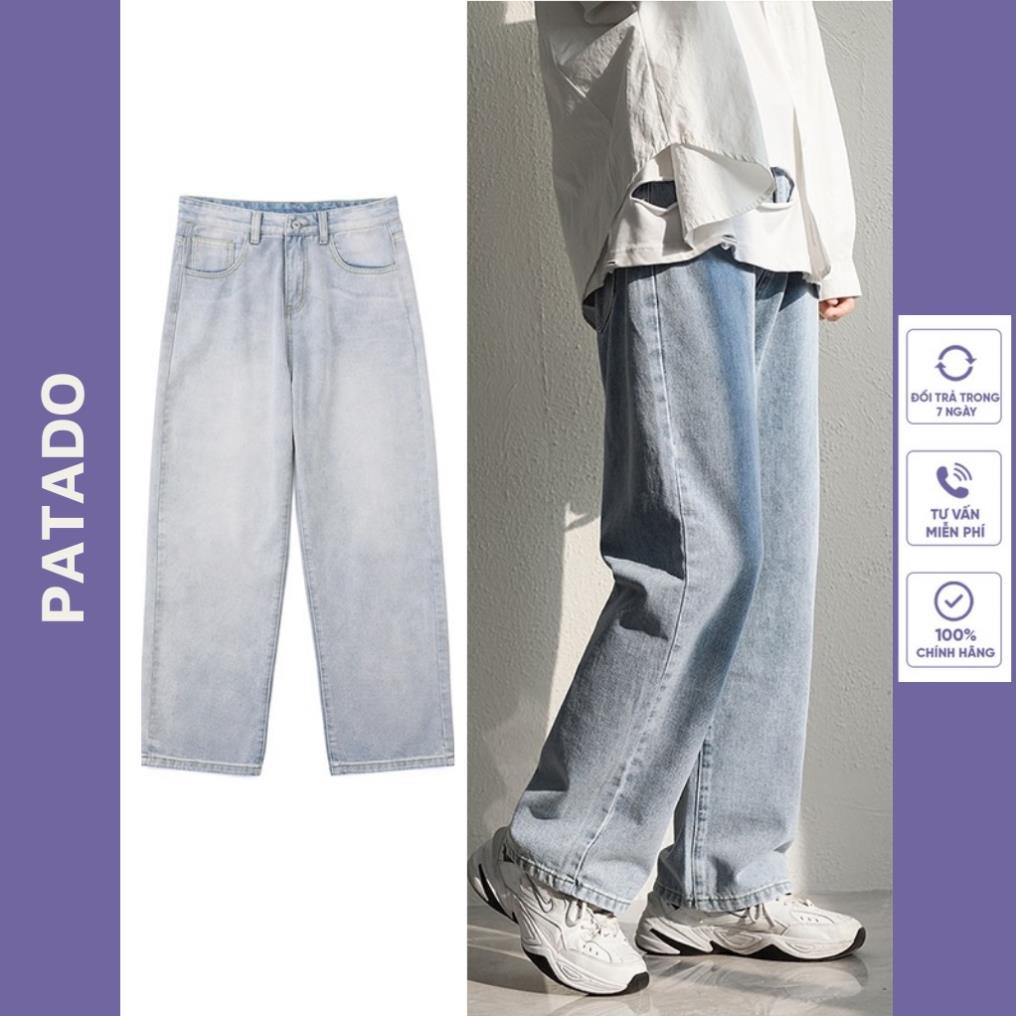 Quần jean nam ống rộng dáng baggy suông đứng nam nữ phong cách Hàn Quốc SR01 cam kết không phai màu !