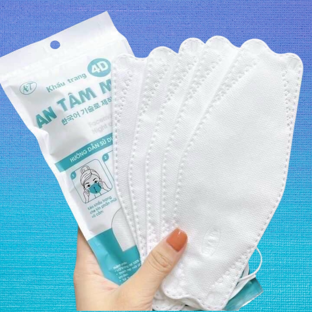Set 10 chiếc Khẩu trang y tế 4D mask An Tâm KF94 4 lớp tránh khuẩn an toàn