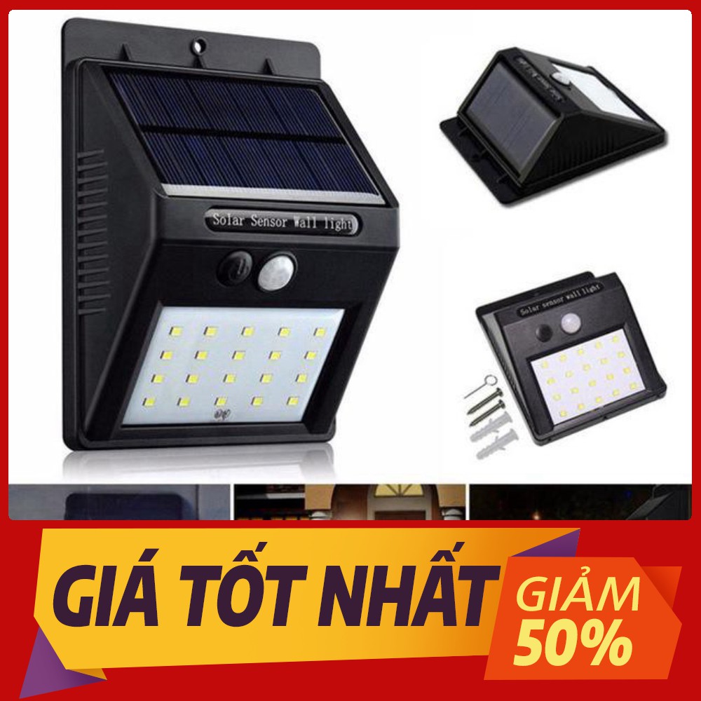 [Sale toàn shop] Đèn năng lượng mặt trời Solar 100LED 20 LED siêu sáng
