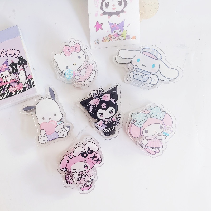 SANRIO Kẹp Giấy Ghi Chú Hai Mặt Bằng Acrylic Hình Kuromi Melody