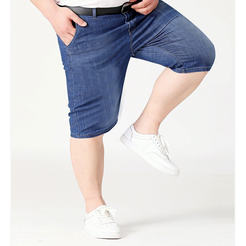 Quần Bò Ngắn Nam Short Jean Wash Bạc Không Nhăn Có Size Lớn