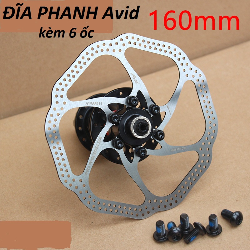 Đĩa phanh xe đạp Avid 180mm / 160mm / 140mm chất lượng cao kèm 6 ốc bắt .