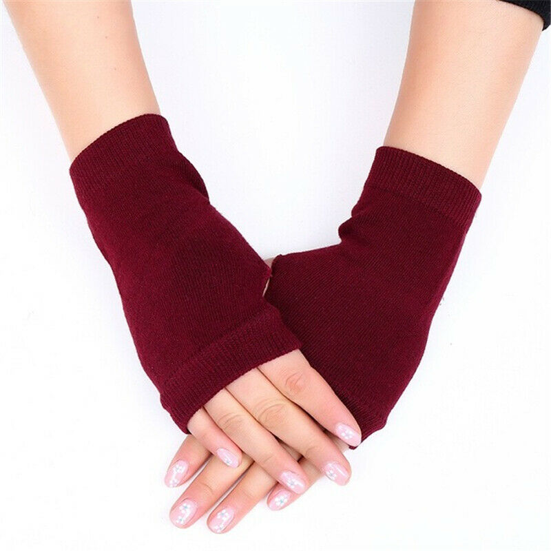 Đôi găng tay hở ngón vải lông cừu 100% ấm áp thời trang