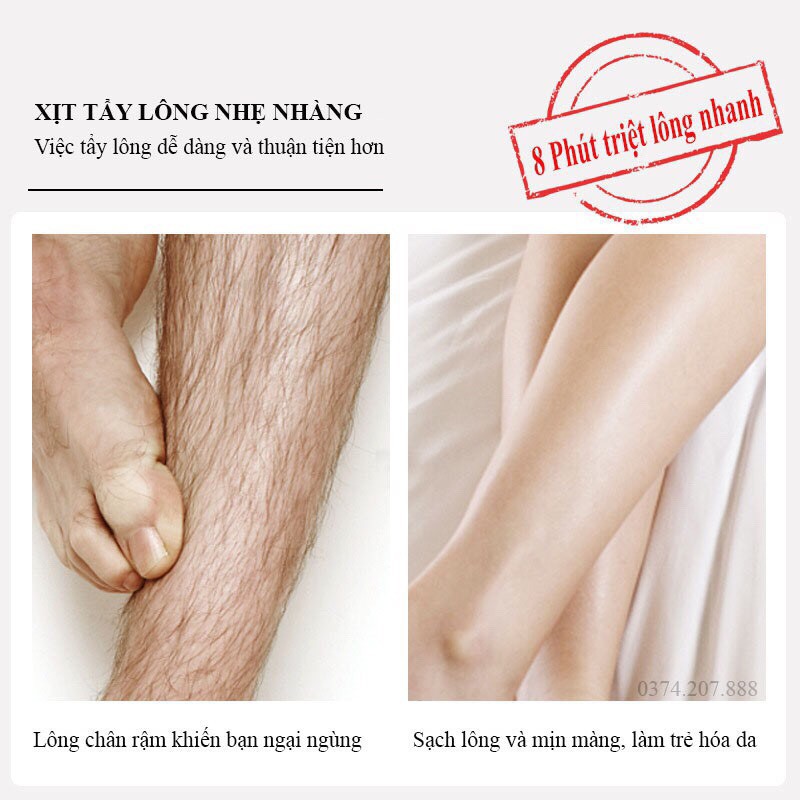 Kem tẩy lông dạng xịt tẩy lông nhanh không đau rát, chai xịt tẩy lông dịu nhẹ triệt lông nách, lông chân, tay hàng hót | BigBuy360 - bigbuy360.vn