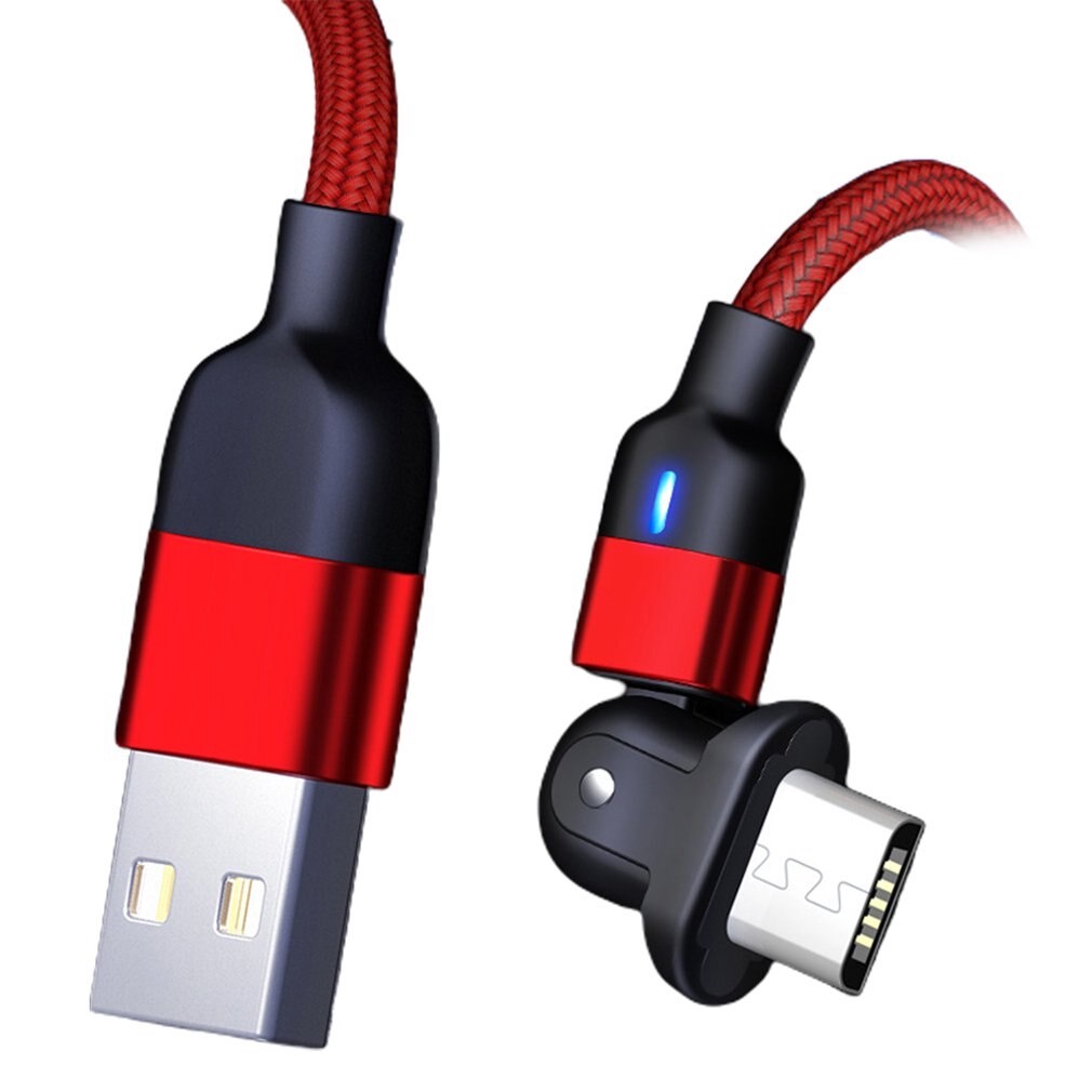 Cáp Sạc Nhanh USB Type C 180 Độ Có Đèn LED 5A Cho Điện Thoại Android