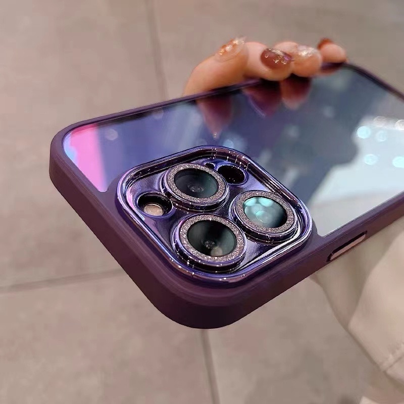 Mới Ốp Điện Thoại Acrylic Cứng Mạ Điện Lấp Lánh Cho iphone 14 / 13 / 12 / 11 Pro Max