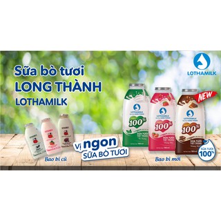 Freeship từ 99k- Sữa tươi tiệt trùng có đường- LOTHAMILK ( Sữa tươi Long Thành)