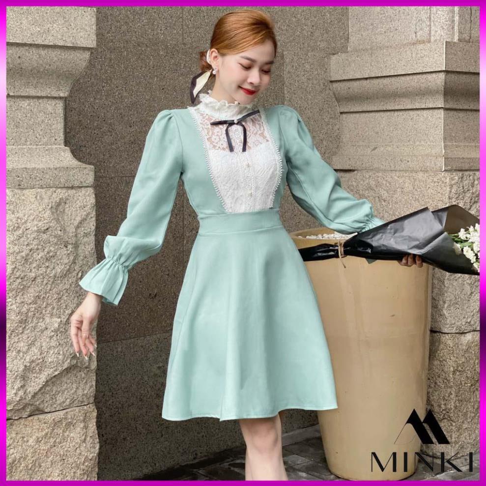 [TTTK] ĐẦM XANH ĐEN PHỐI REN NGỰC - CHẤT LIỆU REN CAO CẤP - MÀU XANH VÀ ĐEN [2021] | BigBuy360 - bigbuy360.vn