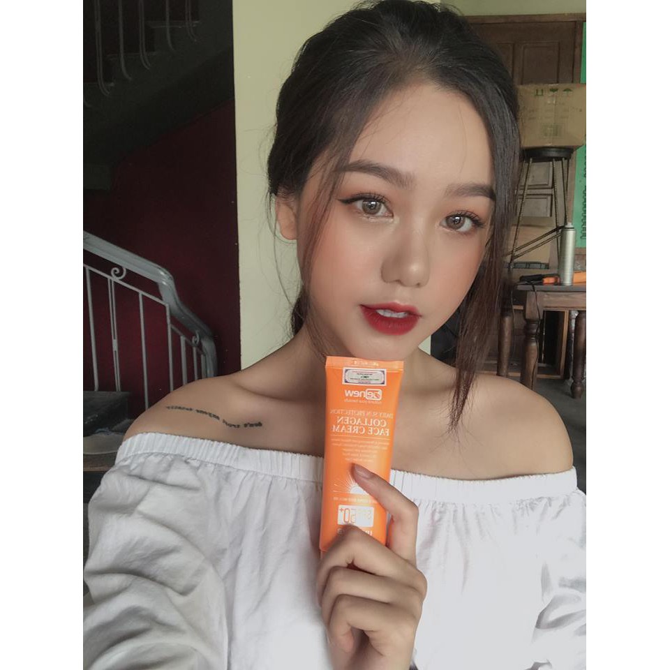 Hàng Chính Hãng-[Combo 2 Món] Kem Chống Nắng Collagen Trắng Da Benew Hàn Quốc (70ml/ Tuýp) Và 1 Mặt Nạ Benew ( 22g/gói)